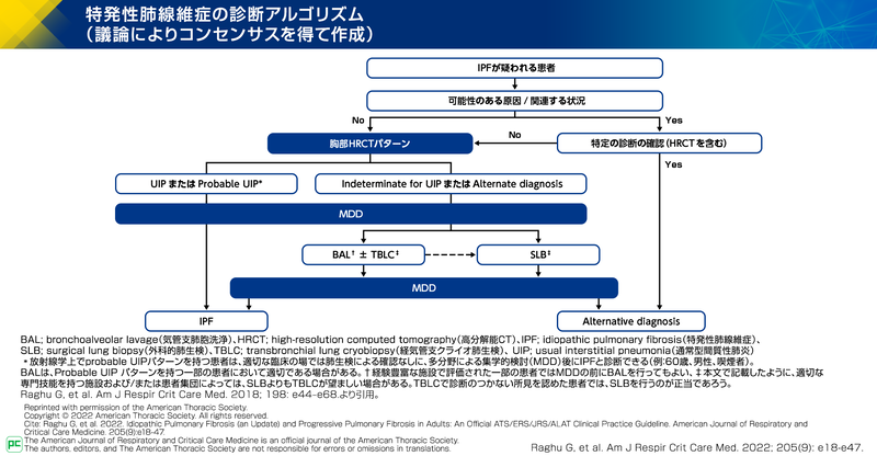 IPFの診断アルゴリズム(図1)