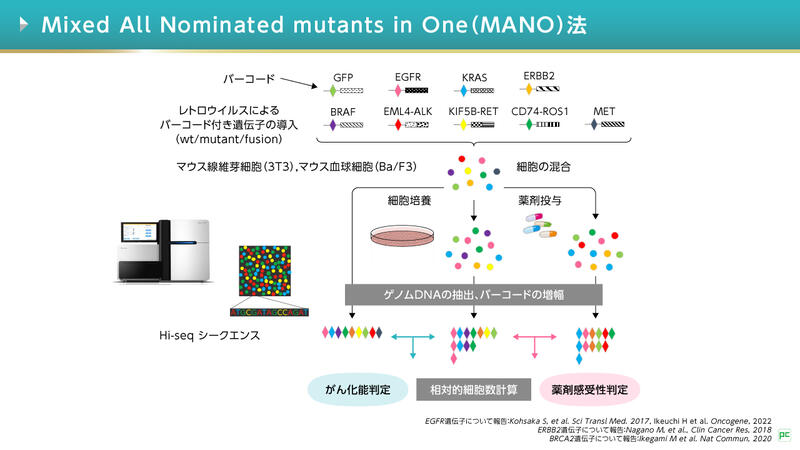 MANO法によるEGFR変異体の薬剤感受性評価