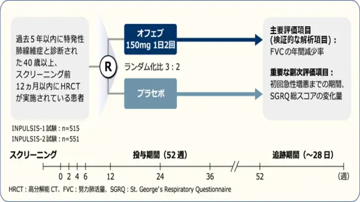 臨床成績 国際共同第Ⅲ相試験（検証試験）：INPULSIS試験